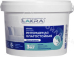 Товар категории Краски эмульсионные: Краска интерьерная влагостойкая ЛАКРА белоснежная 3 кг
